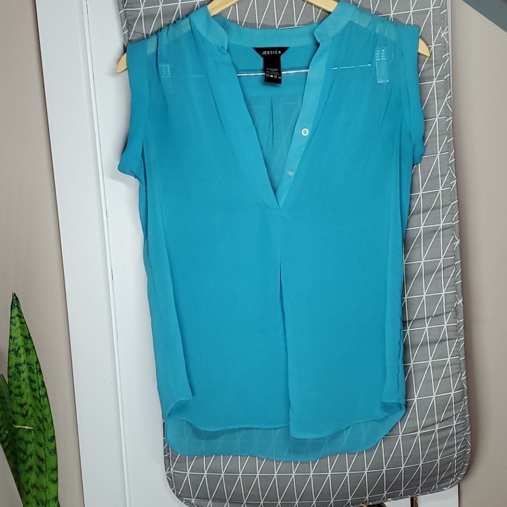 Beautiful blue sheer top
